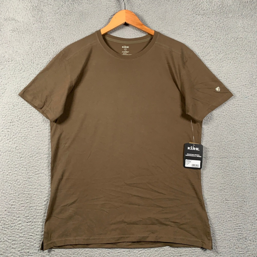 KUHL Bravado T Shirt Men's Large L Brown Short Sleeve Organic Cotton Wildfibre